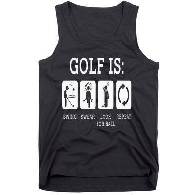 Swing Swear Look For Ball Repeat Golf Sport Tank Top