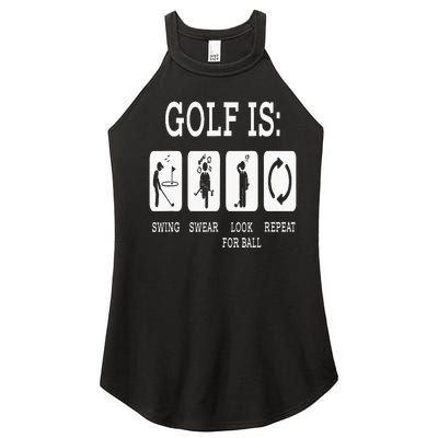 Swing Swear Look For Ball Repeat Golf Sport Women’s Perfect Tri Rocker Tank