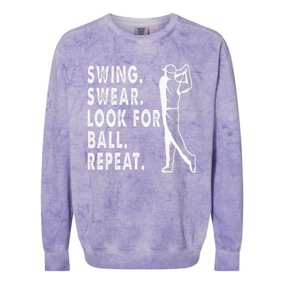 Swing Swear Look For Ball Repeat Colorblast Crewneck Sweatshirt