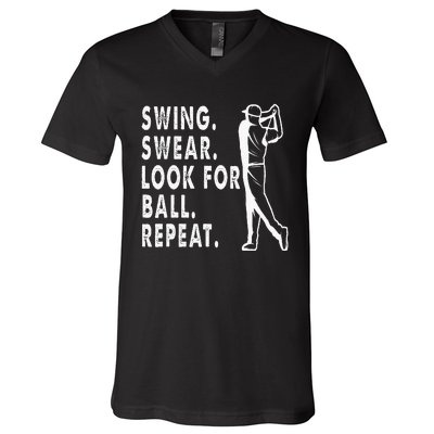 Swing Swear Look For Ball Repeat V-Neck T-Shirt