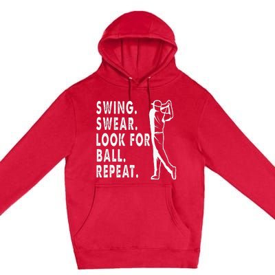 Swing Swear Look For Ball Repeat Premium Pullover Hoodie