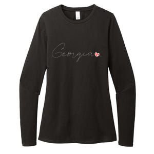 Sak’ArtVelo Simple Love Georgian Flag Heart On Georgia Womens CVC Long Sleeve Shirt