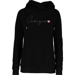 Sak’ArtVelo Simple Love Georgian Flag Heart On Georgia Womens Funnel Neck Pullover Hood