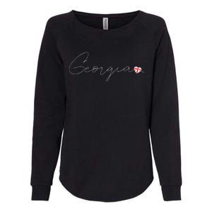 Sak’ArtVelo Simple Love Georgian Flag Heart On Georgia Womens California Wash Sweatshirt