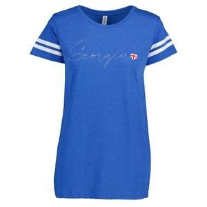 Sak’ArtVelo Simple Love Georgian Flag Heart On Georgia Enza Ladies Jersey Football T-Shirt