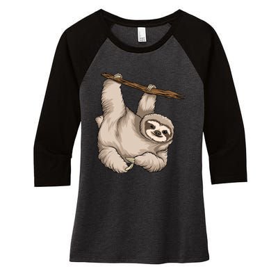 Sloth Women's Tri-Blend 3/4-Sleeve Raglan Shirt