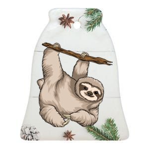 Sloth Ceramic Bell Ornament