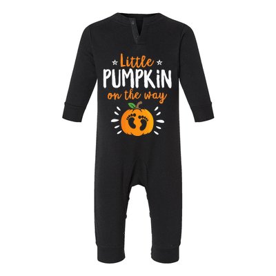 Spooky Surprise Little Pumpkin On The Way Announcement Infant Fleece One Piece