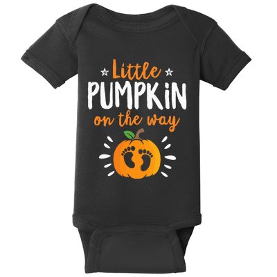 Spooky Surprise Little Pumpkin On The Way Announcement Baby Bodysuit