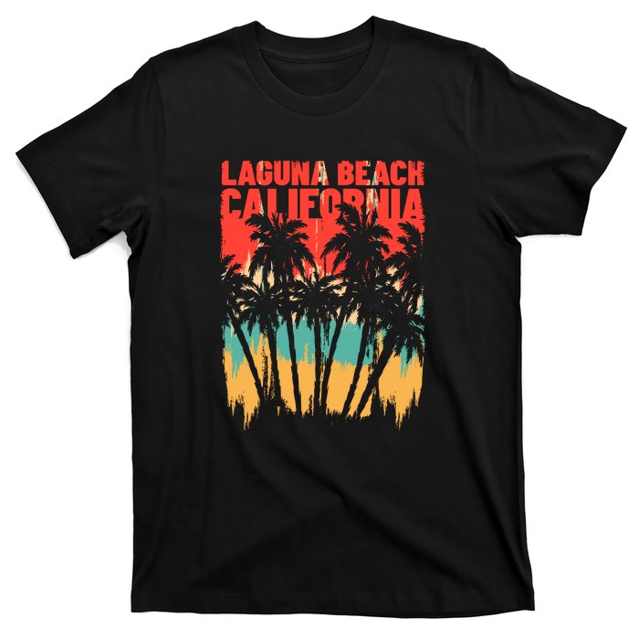 Surfing Sunset Laguna Beach California Summer Palm Gift T-Shirt