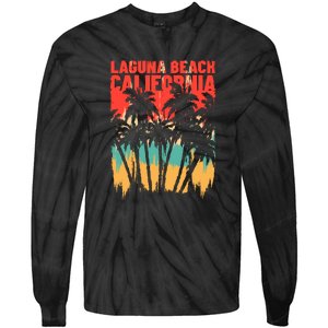 Surfing Sunset Laguna Beach California Summer Palm Gift Tie-Dye Long Sleeve Shirt