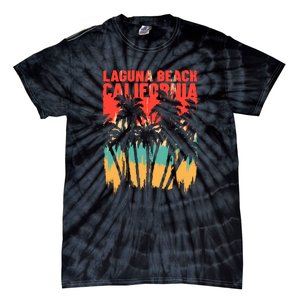 Surfing Sunset Laguna Beach California Summer Palm Gift Tie-Dye T-Shirt