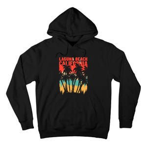 Surfing Sunset Laguna Beach California Summer Palm Gift Tall Hoodie