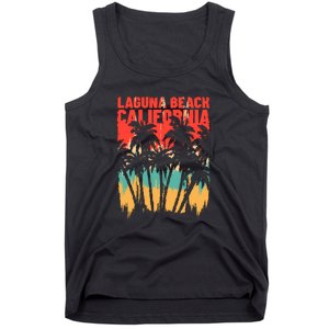 Surfing Sunset Laguna Beach California Summer Palm Gift Tank Top