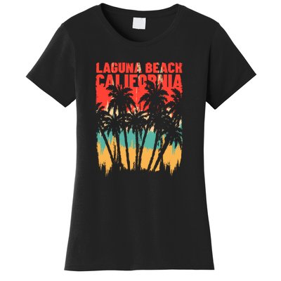 Surfing Sunset Laguna Beach California Summer Palm Gift Women's T-Shirt