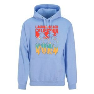 Surfing Sunset Laguna Beach California Summer Palm Gift Unisex Surf Hoodie