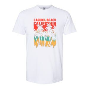 Surfing Sunset Laguna Beach California Summer Palm Gift Softstyle CVC T-Shirt