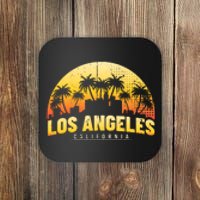 Surfing Sunset Los Angeles Skyline Summer Beach Gift Coaster