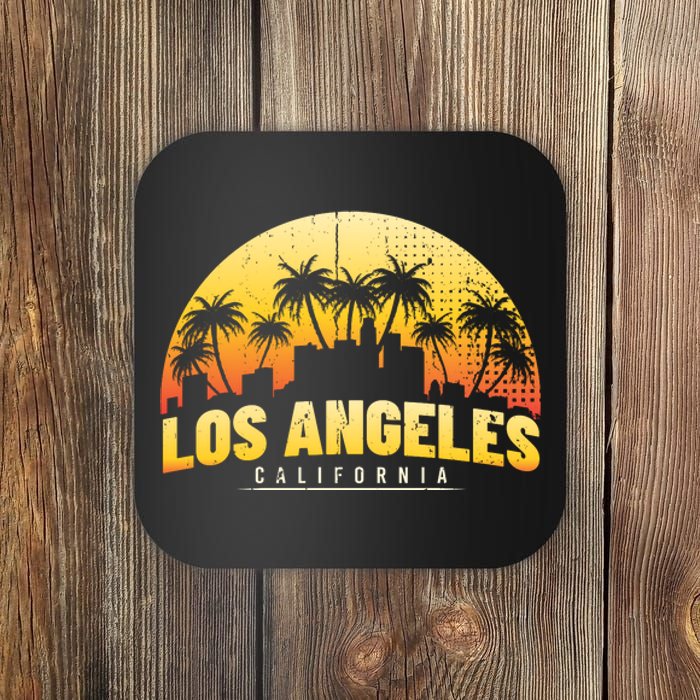 Surfing Sunset Los Angeles Skyline Summer Beach Gift Coaster