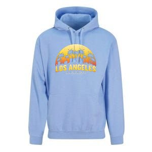 Surfing Sunset Los Angeles Skyline Summer Beach Gift Unisex Surf Hoodie