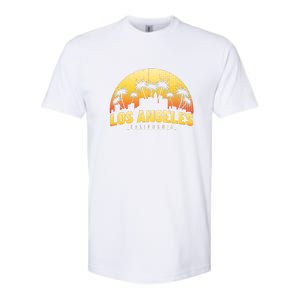 Surfing Sunset Los Angeles Skyline Summer Beach Gift Softstyle CVC T-Shirt