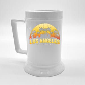 Surfing Sunset Los Angeles Skyline Summer Beach Gift Beer Stein