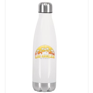 Surfing Sunset Los Angeles Skyline Summer Beach Gift Stainless Steel Insulated Water Bottle