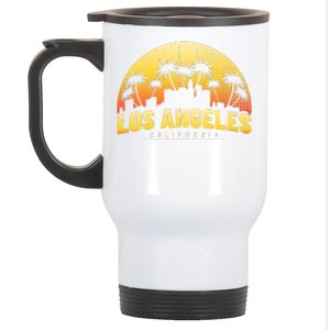 Surfing Sunset Los Angeles Skyline Summer Beach Gift Stainless Steel Travel Mug