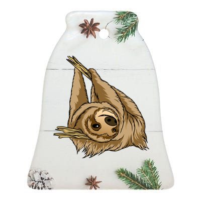 Sloth Ceramic Bell Ornament