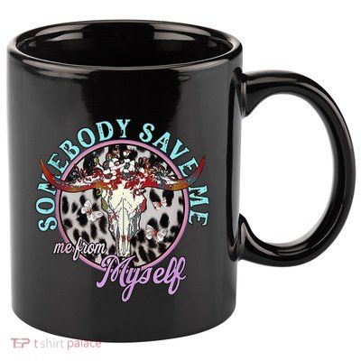 Somebody Save Me Country Music Retro Cowgirl 11oz C Handle Ceramic Mug