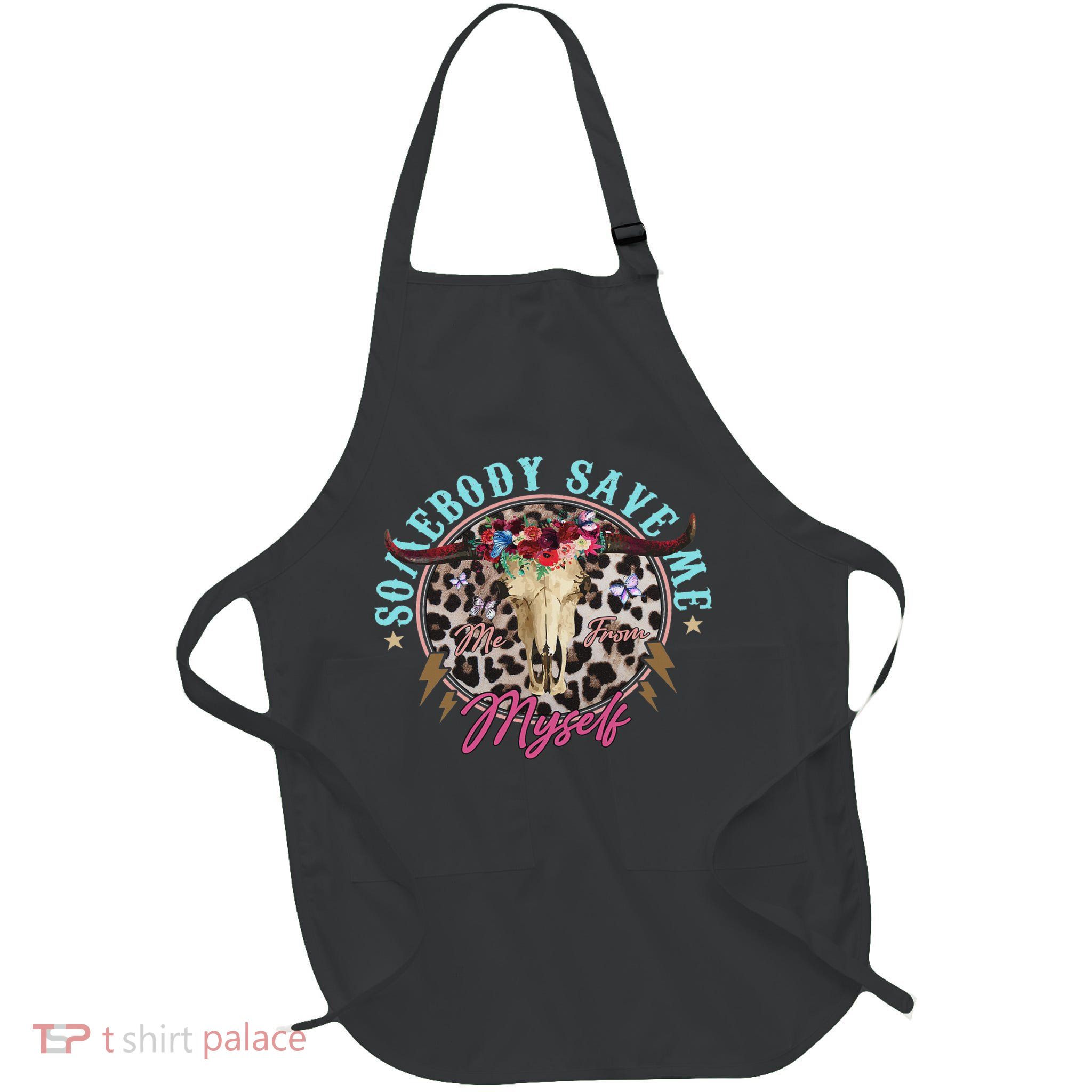 Somebody Save Me, Country Music, Retro Cowgirl Western Full-Length Apron With Pockets