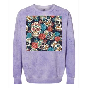 Sugar Skulls Mexican Colorblast Crewneck Sweatshirt