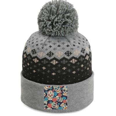 Sugar Skulls Mexican The Baniff Cuffed Pom Beanie