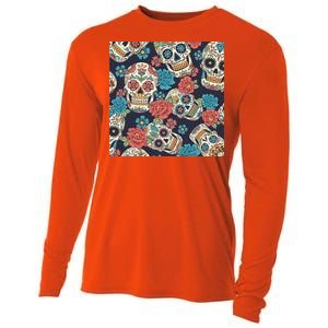 Sugar Skulls Mexican Cooling Performance Long Sleeve Crew