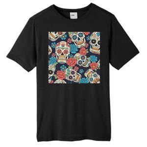 Sugar Skulls Mexican Tall Fusion ChromaSoft Performance T-Shirt