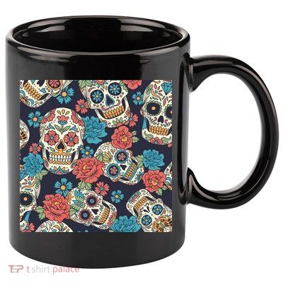 Sugar Skulls Mexican 11oz C Handle Ceramic Mug