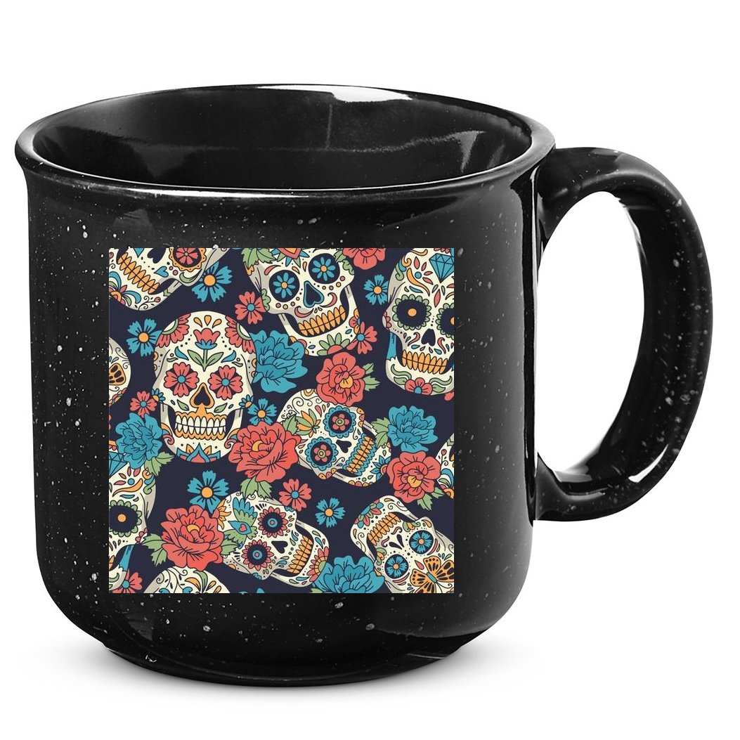 Sugar Skulls Mexican 15oz Campfire Ceramic Mug
