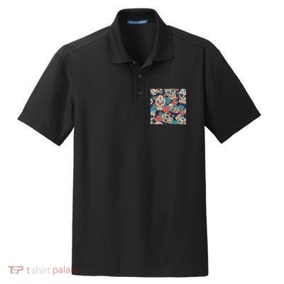 Sugar Skulls Mexican Dry Zone Grid Polo
