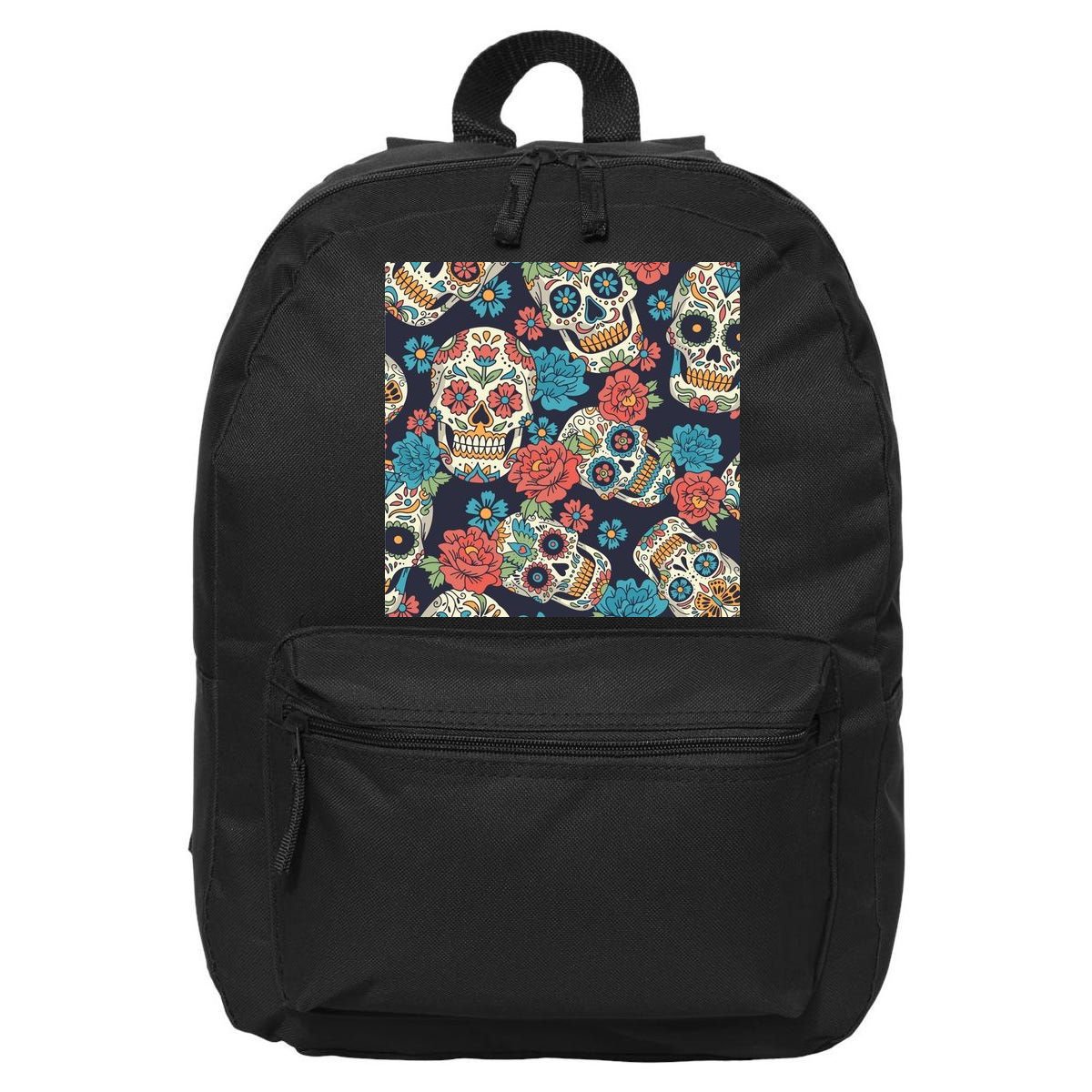 Sugar Skulls Mexican 16 in Basic Backpack