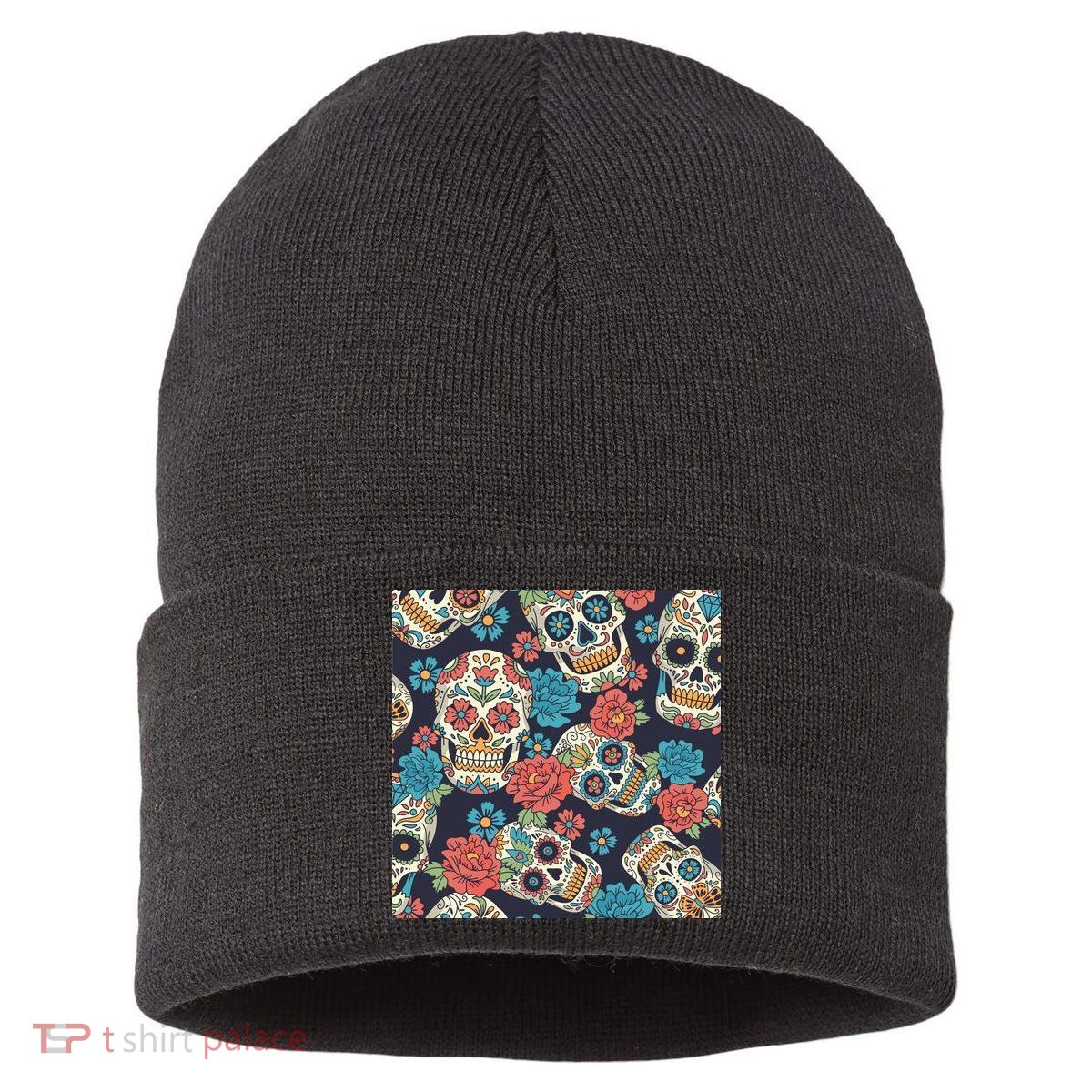 Sugar Skulls Mexican Sustainable Knit Beanie