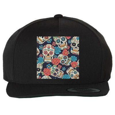 Sugar Skulls Mexican Wool Snapback Cap