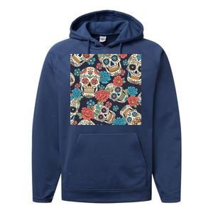 Sugar Skulls Mexican Performance Fleece Hoodie