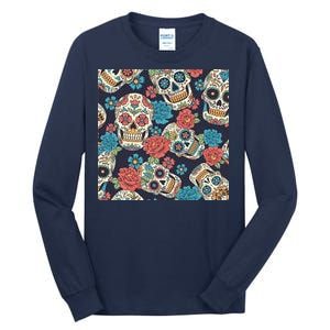 Sugar Skulls Mexican Tall Long Sleeve T-Shirt