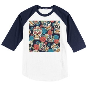 Sugar Skulls Mexican Baseball Sleeve Shirt