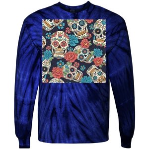 Sugar Skulls Mexican Tie-Dye Long Sleeve Shirt