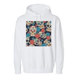 Sugar Skulls Mexican Garment-Dyed Fleece Hoodie