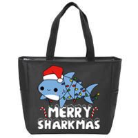 Santa Shark Merry Sharkmas Zip Tote Bag