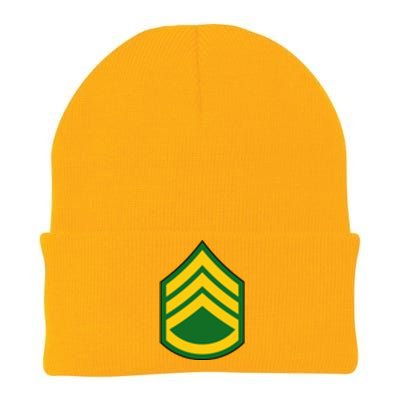 Staff Sergeant Military Badge Knit Cap Winter Beanie