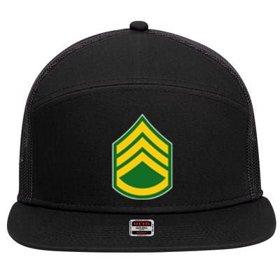 Staff Sergeant Military Badge 7 Panel Mesh Trucker Snapback Hat