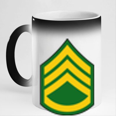 Staff Sergeant Military Badge 11oz Black Color Changing Mug